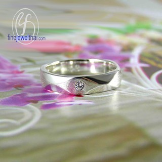 Finejewelthai แหวนเพชร-แหวนทองคำขาว-เพชร/ Silver-Diamond Cz-Ring - R1174cz