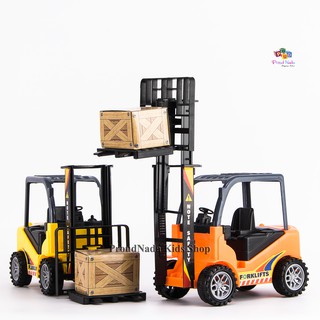 ProudNada Toys ของเล่นเด็กรถฟอร์คลิฟท์ล้อมีเฟือง ENGINEERING FORKLIFTS inertia truck NO.XF6180-36A