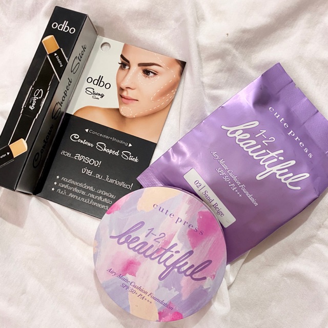 Cutepress 1-2 Beautiful Air Matte Foundation SPF50/Pa+++ 13g ฟรีตัวรีฟิล และคอนทัวร์