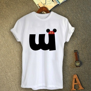 เสื้ออักษรลายหมวกมิกกี้ อักษร W