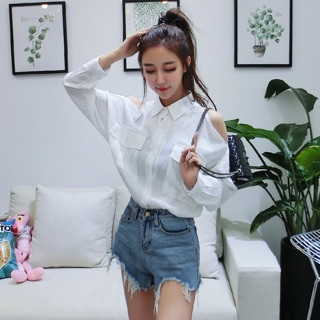 เชิ้ตmini เดรสเว้าไหล่