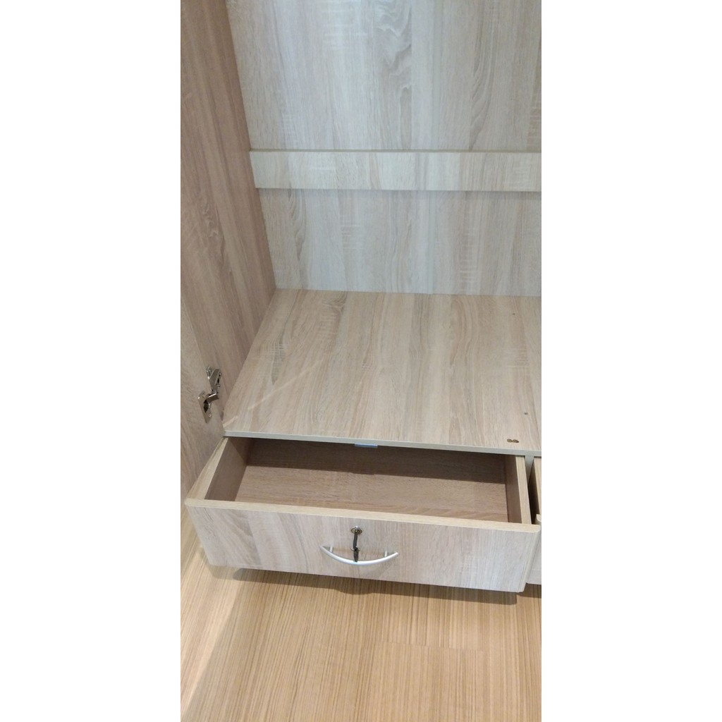 ํTookDee ตู้เสื้อไม้รุ่น WS1202 กว้าง120ซม.*ลึก54ซม.*สูง190ซม.มี2ลิ้นชักล่าง แข็งแรงคงทนถาวร - รูปที่ 3