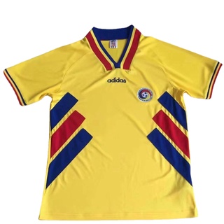 เสื้อกีฬาแขนสั้น ลายทีมชาติฟุตบอล Romania Yellow Retro Jersey 1994 คุณภาพสูง ไซซ์ S-XXL