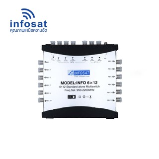 INFOSAT Multi-Switch INF- 6X12 สำหรับ 3 จานดาวเทียม 12 จุดรับชมอิสระ