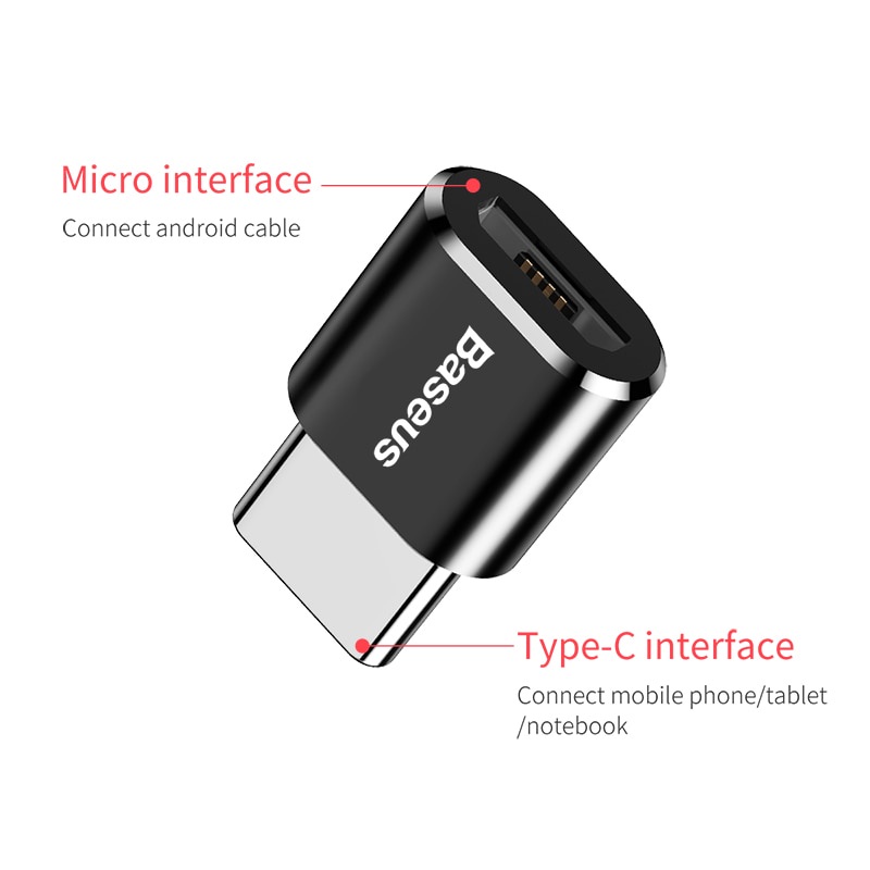 Baseus อะแดปเตอร์แปลง USB เป็น Type c OTG USB-c ตัวผู้ เป็น Micro USB Type-c ตัวเมีย สําหรับ Macbook Samsung S20 USBC OTG
