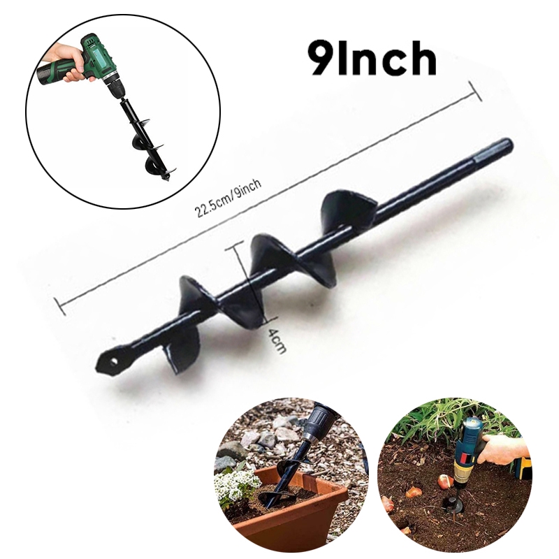 9" Auger Drill Bit Yard Post Electric Bedding Bulb Planter Accessories