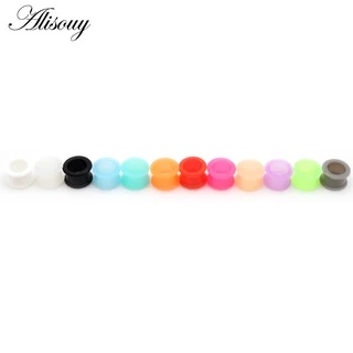 Alisouy 2 ชิ้น 8-16 มม.ซิลิโคนหูปลั๊กและอุโมงค์เจาะหู Earlets สกรูต่างหู Expander EAR Gauges Body เครื่องประดับ