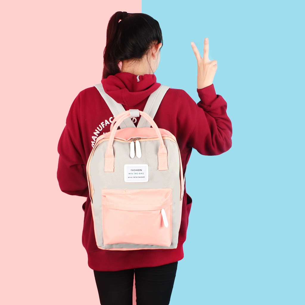 (IF956)พร้อมส่ง มี5สี กระเป๋าเป้แฟชั่นสีทรูโทน สุดน่ารัก - รูปที่ 3