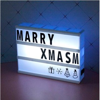 LED Lightbox Combination Night Light Box Lamp DIY Black Letters Cards AA Battery Cinema Free cards INS DIY Message Board Lamp