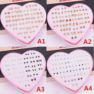 ต่างหูผู้หญิงต่างหูคริสตัล Rhinestone Earing 36คู่