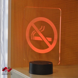 โคมไฟ LED สัญญลักษณ์ No Cigarette แบบ 3D