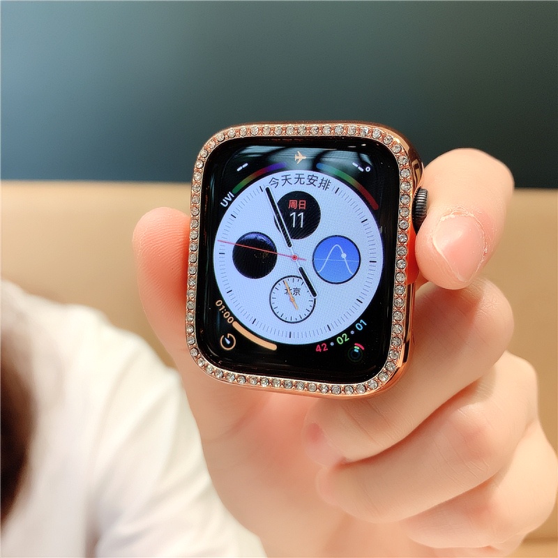 เคสนาฬิกาข้อมือประดับเพชรสําหรับ Watch Series 7 6 SE 5 4 3 21 45มม. 41มม. 38มม. 42มม. สําหรับ Iwatch 40มม. 44มม.