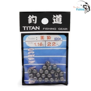 อุปกรณ์ตกปลา ตะกั่ว Titan ทรงกลม ใช้สำหรับตกปลา ช่วยส่งเหยื่อให้ไกลขึ้น มีให้เลือกทั้งหมด 6 ขนาด