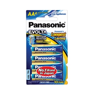 Chaixing Home ถ่านอัลคาไลน์ EVOLTA PANASONIC รุ่น LR6EG/4BN AA (แพ็ค 4 ก้อน) สีน้ำเงิน - ทอง