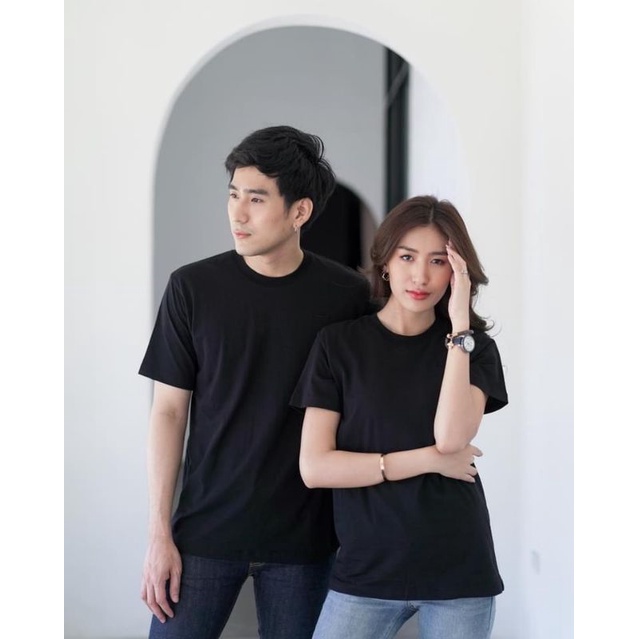 ลด80.-เก็บคูปองหน้าร้าน AEIOU เสื้อยืด Allamanda ทรงพิเศษ รุ่น ALMD BASIC #01 งานปัก สีขาว/ดำ/กรม (PRO)