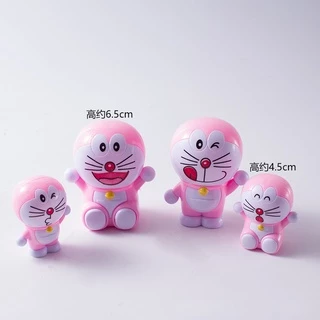 4ชิ้น/สีชมพูโดราเอมอนเค้กตกแต่งเครื่องประดับหุ่นยนต์แมวบินกริ๊งแมวอุปกรณ์เบเกอรี่เด็กโปรดการ์ตูนตกแต่งเค้ก