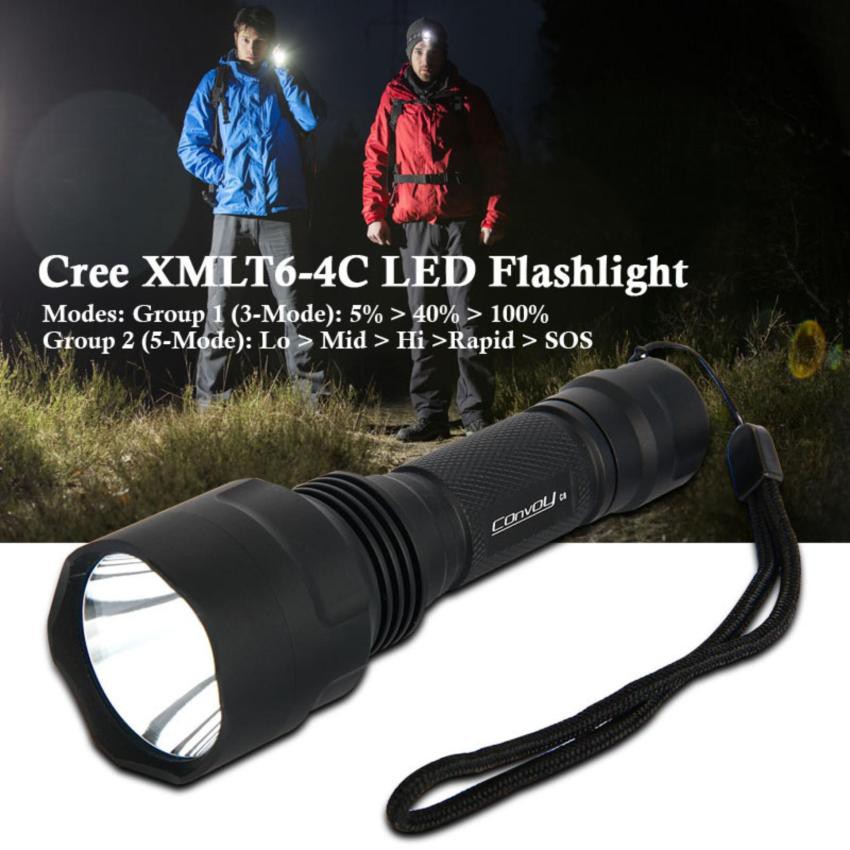 Convoy ไฟฉาย C8 Cree XM-L2 U2-1A 3/5-Mode EDC AK47 LED Flashlight torche lantern LD567