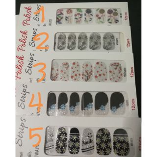 [พร้อมส่ง] สติ้กเกอร์ติดเล็บ Nail strips