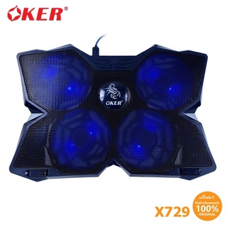 OKER พัดลมรองโน๊ตบุ็ค Gaming Laptop Cooling Pad 4 Fans รุ่น X729 (สีดำ)