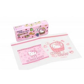 Homehapp  ถุงซิปการ์ตูน KITCHEN NEAT รุ่น คิตตี้ M (แพ็ค 18 ใบ) สีชมพู