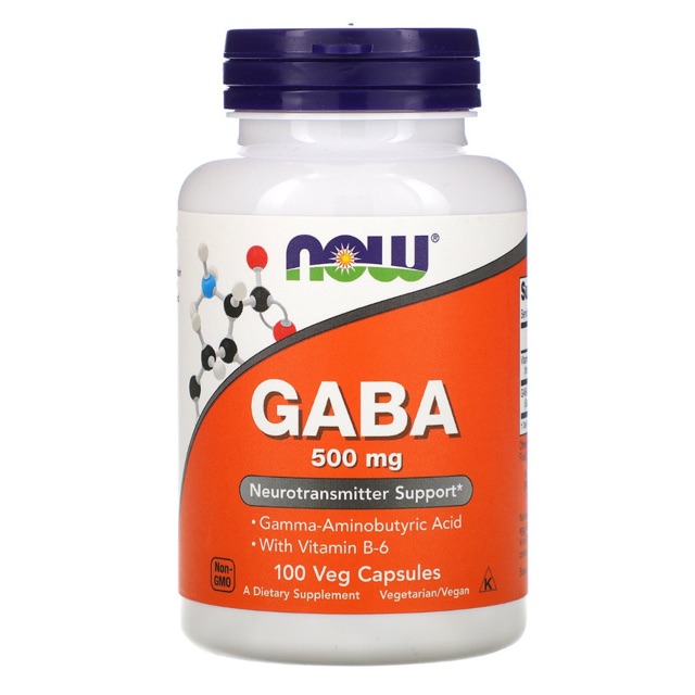 GABA (กรดแกมมาอะมิโนบิวทีริก) กาบ้า 500 mg, 100 แคปซูล กาบา (GABA)