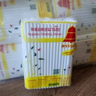 หลอดตรง 6 มิล สั้น 15 ซม/ยาว 25 ซม ไม่ห่อฟิล์ม สีขาว/ใส บรรจุห่อละ 140/80 อัน พลาสติกหนา ไม่แตกง่าย #หลอดดูดน้ำ