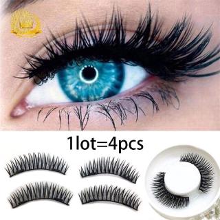 [READY STOCK]4Pcs / Set Bulu Mata 3D eyelashes eyelash Palsu Magnetik Dengan Magnet Ganda Premium Lashes RY