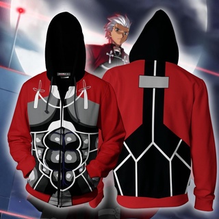 Fate/stay night เสื้อแจ็กเก็ต มีฮู้ด มีซิป ลาย Moda 3D