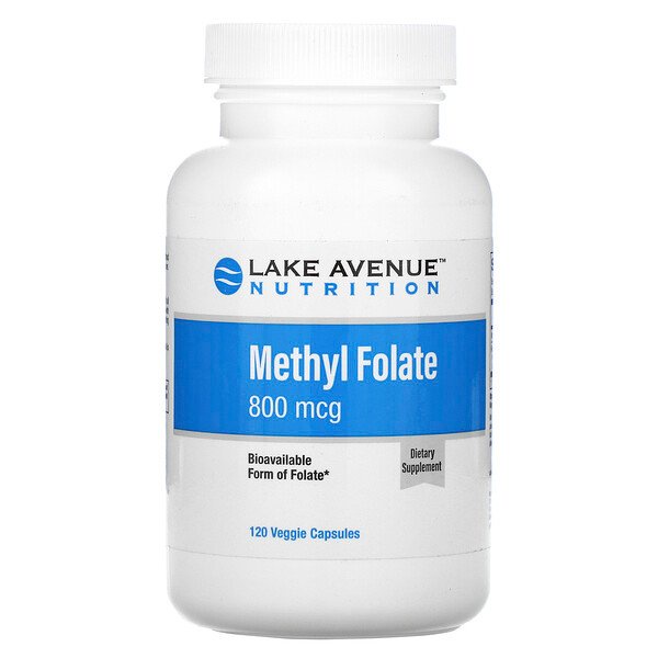 Lake Avenue Nutrition, Methyl Folate, 800 mcg, 120 Veggie Capsules ช่วยบำรุงผิวพรรณและสุขภาพ แก้อากา