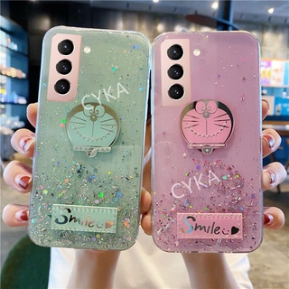 New Doraemon เคส Samsung S21 FE 2022 Bling Glitter Clear Star Space TPU Soft เคสโทรศัพท์ SamsungS21 FE 5G