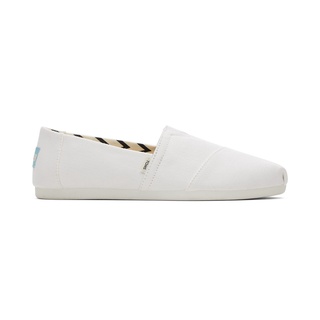 TOMS รองเท้าลำลองผู้หญิง แบบสลิปออน (Slip on) รุ่น Alpargata White Recycled Cotton Canvas (C) รองเท้าลิขสิทธิ์แท้