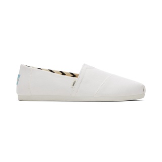 TOMS รองเท้าลำลองผู้หญิง สลิปออน รุ่น Alpargata  White  Recycled Cotton Canvas (CB) รองเท้าลิขสิทธิ์แท้