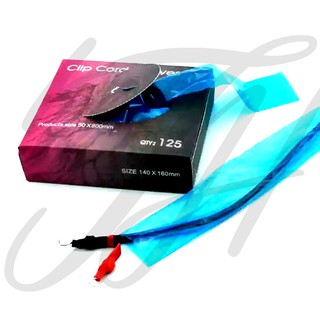 พลาสติกหุ้มสาย สีฟ้า Clip Cord Sleeves ยาว 140x160 125 ชิ้น