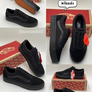 รองเท้าผ้าใบ VAN OLD SKOOL  สีดำลวน ใส่แล้วหล่อดูดี พร้อมส่ง36-45 คุณภาพสูง