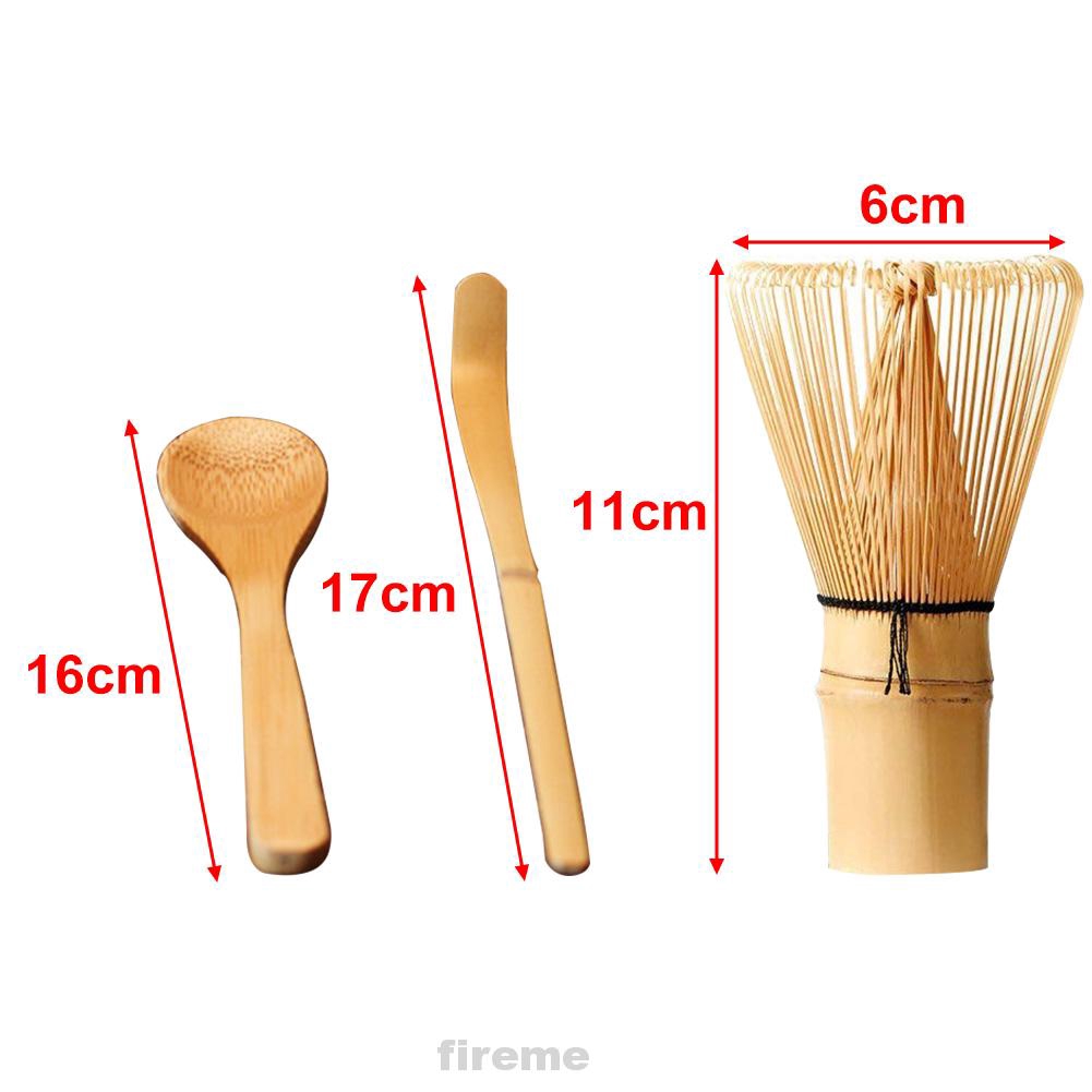 3 Pieces Tea Set Bamboo Whisk Traditional Ceremony Matcha Food Safe