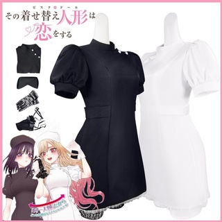 ชุดคอสเพลย์ Darling Marin Kitagawa Kuroe Shizuku สีดํา สีขาว สําหรับพยาบาล