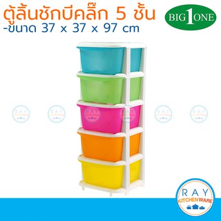 Big one ตู้ลิ้นชักพลาสติก 5 ชั้น *ขนาดเอกสาร A4*  (สินค้ายังไม่ได้ประกอบ) เก๊ะลิ้นชัก ตู้ลิ้นชักบีคลิ๊ก ตู้เอกสาร