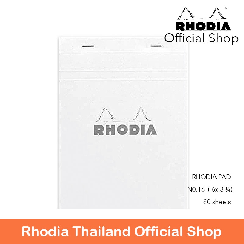 RHODIA ICE - WHITE PAD N0.16 - ขนาด A5 (Lined / Grid 5 x 5) นำเข้าจากประเทศฝรั่งเศส