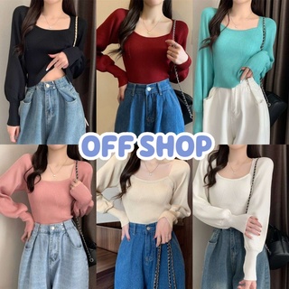 OFF SHOP พร้อมส่ง (OFF-J136) เสื้อไหมพรมแขนยาว ลุคคุณสีมากมายน่ารักำลังมา -C