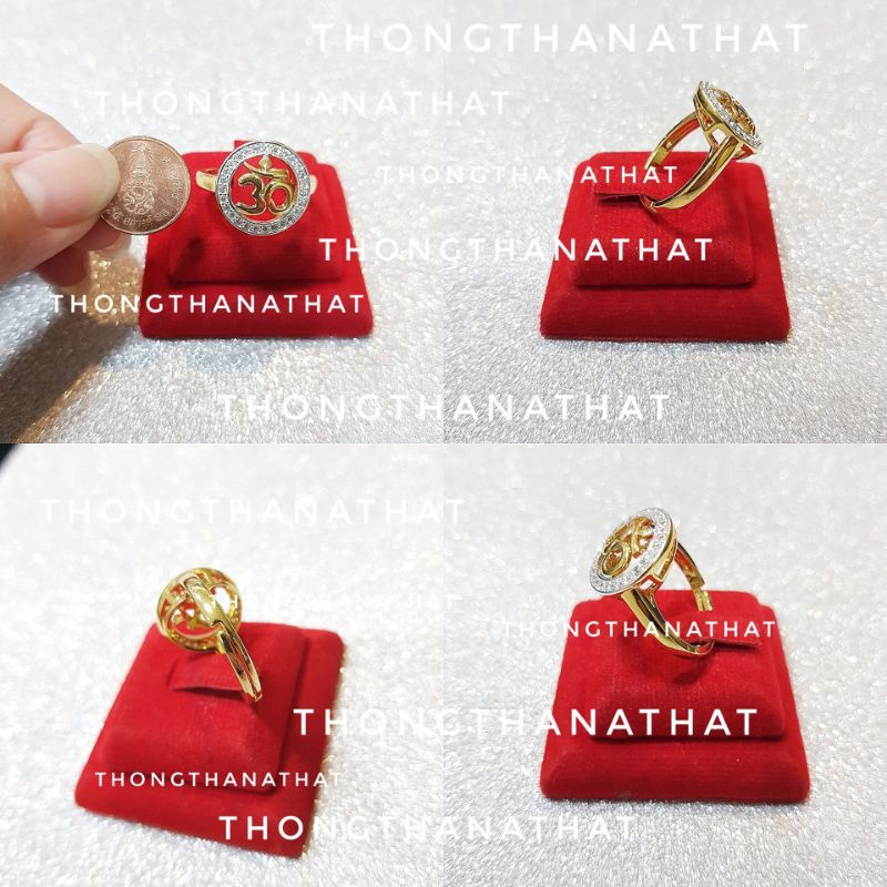แหวนโอม พลอยหน้าขาว  **ปรับไซต์ได้** แหวนพระพิฆเนศ เทพความสำเร็จ แหวนโอมปรับไซต์ แหวนโอม แหวนปรับไซต์ โอม พระพิฆเนศ