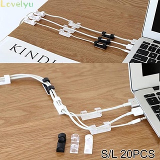 ◀READY▶20pcs Cable Cord Clips Self-Adhesive 3 Colors Wire Table Wall Tidy Holder Clamp Ready Stock# Good Quality