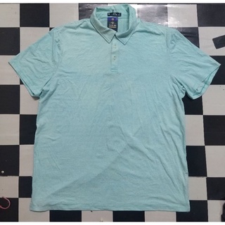 เสื้อเชิ๊ต เสื้อโปโล STRIPED COTTON POLO ไซส์XXL ลายทาง สีฟ้าขาว อก52-62 ของใหม่ ป้ายห้อย