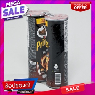 พริงเกิลส์ มันฝรั่งทอดกรอบ รสฮอตแอนด์สไปซี่ 107 กรัม แพ็ค 2 กระป๋อง Pringles Potato Chips Hot &amp; Spicy 107 g x 2Cans