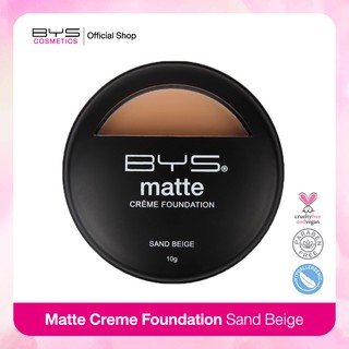 (ส่งฟรี) BYS Cosmetics Matte Creme Foundation 10 g. รองพื้นเนื้อครีมแบบแมตต์ ปกปิดผิวจากรอยดำแดง