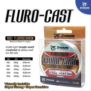 Pioneer FLURO-CAST สายฟูโร แคสต์ สายฟูโรญี่ปุ่น ยาว 150 เมตร