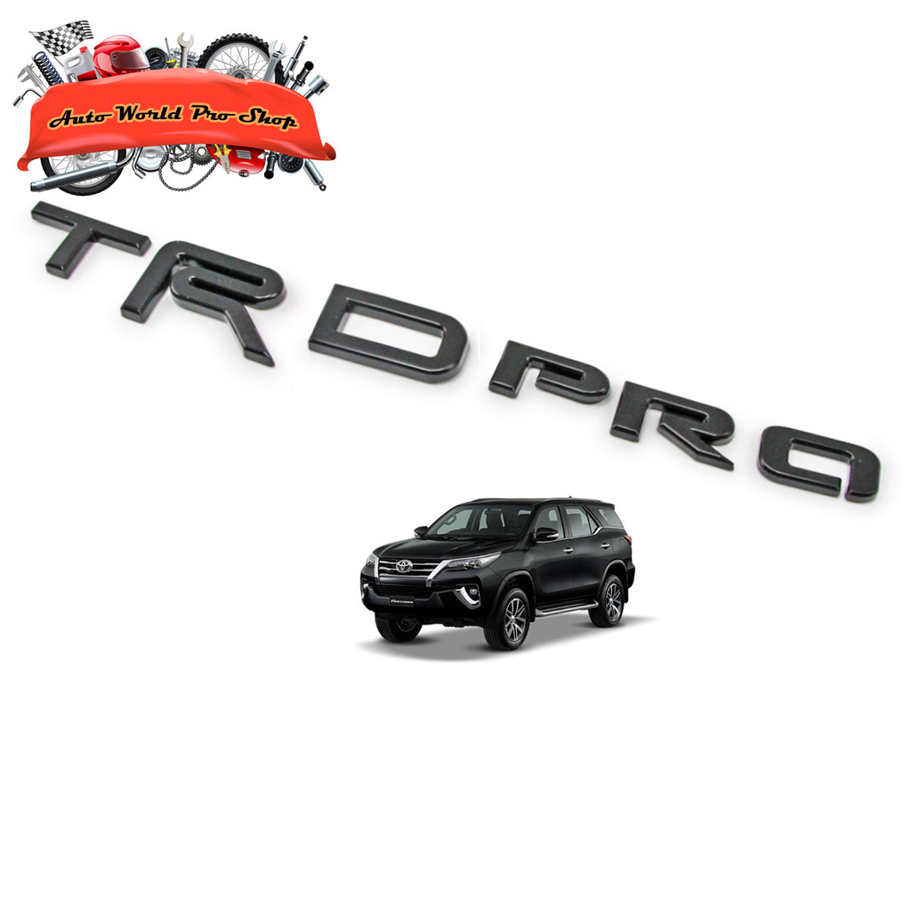 โลโก้ Logo "TRD PRO" สี Matte Black Hilux Camry Fortuner Corolla Toyota 2, 4 ประตู ปี2000-2020
