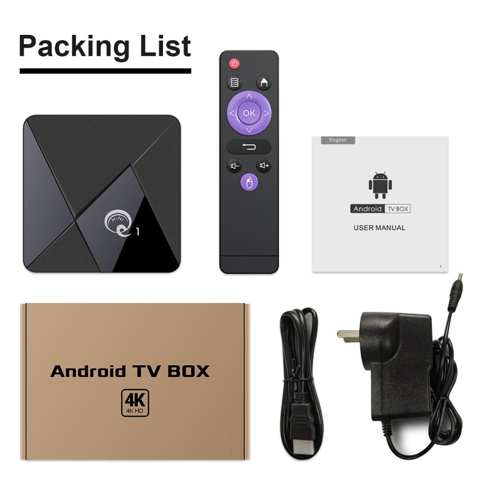 MINI Q1 Smart TV BOX Android 10.1 Youtube 2GB 16GB Rockchip RK3328 Quad ...