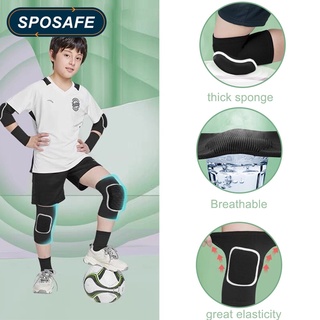 Sposafe สนับเข่า ระบายอากาศ ใส่สบาย สําหรับเด็ก 3-15 ปี 1 คู่ เหมาะกับการเล่นบาสเก็ตบอล วอลเลย์บอล สเก็ต ขี่จักรยาน กีฬา ฟุตบอล วิ่ง