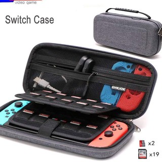 กระเป๋าNintendo  switch กันรอย กันกระแทก สีเทา ใบใหญ่ขนาดกลาง มีช่องเกบแผ่นได้เยอะมีหูหิ้วด้วย