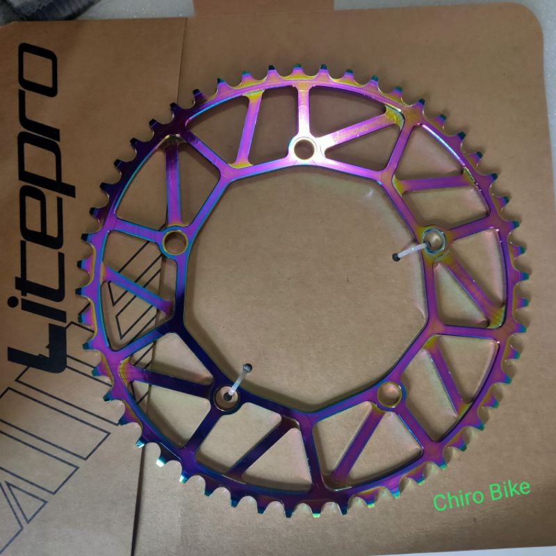 Chainring litepro 52T 58T สีรุ้ง bcd 130